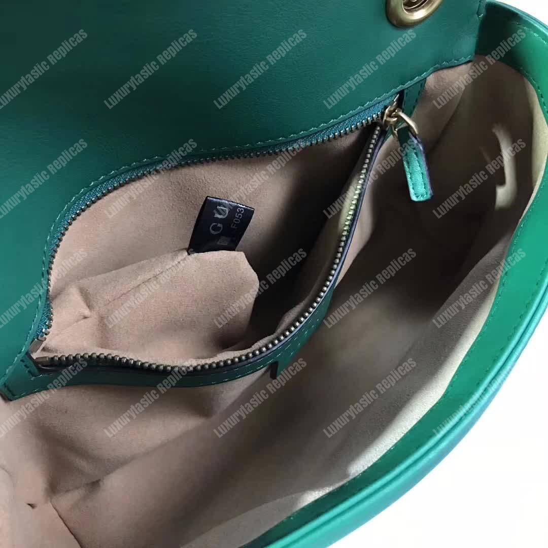 G*u*i gg marmont matelassé mini bag emerald green