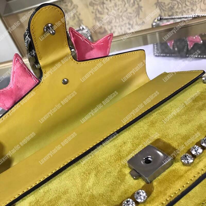 G*u*i dionysus crystal and bow small shoulder bag yellow