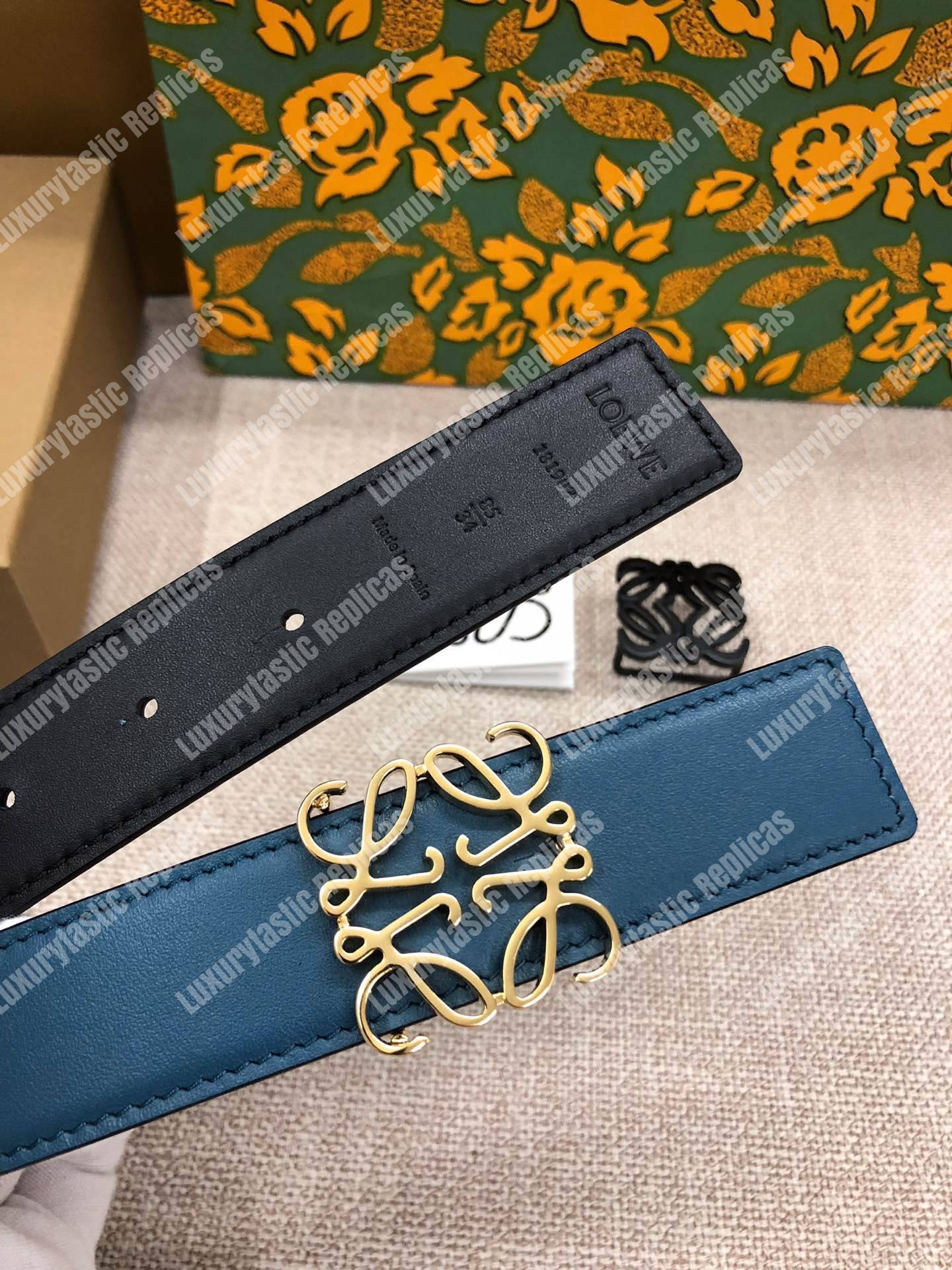 Loewe Anagram Belt 3.2Cm Navy Blue