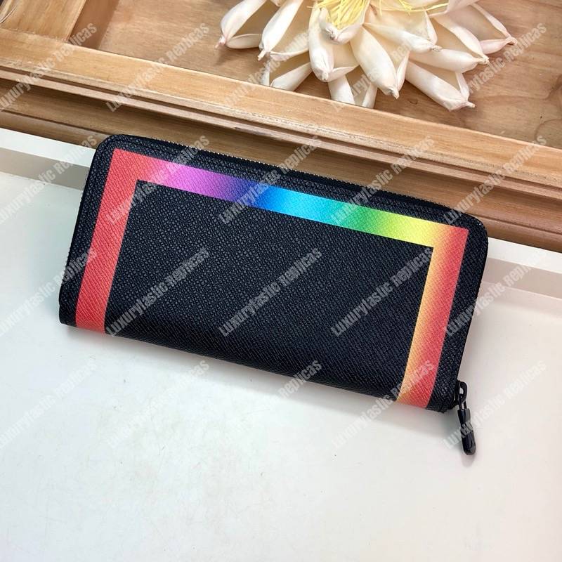 LV Abloh Zippy Vertical Wallet Taiga