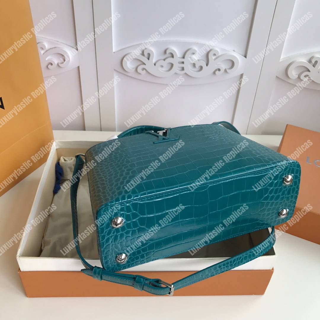 LV Capucines PM Crocodilien Mat Cactus