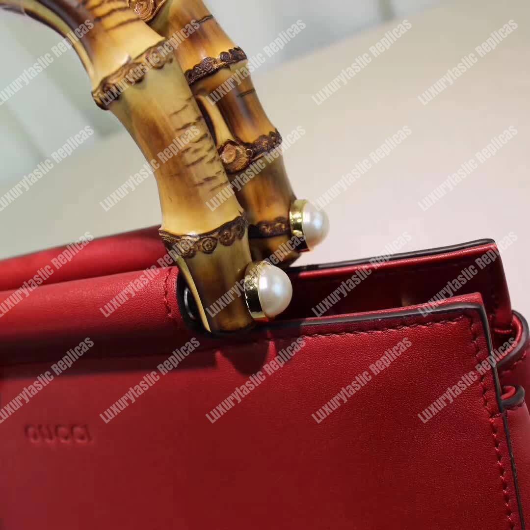 G*u*i nymphaea small top handle bag red