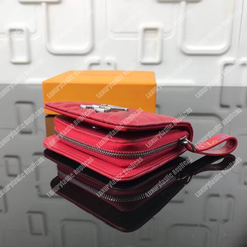 LV New Wave Zipped Compact Wallet Red