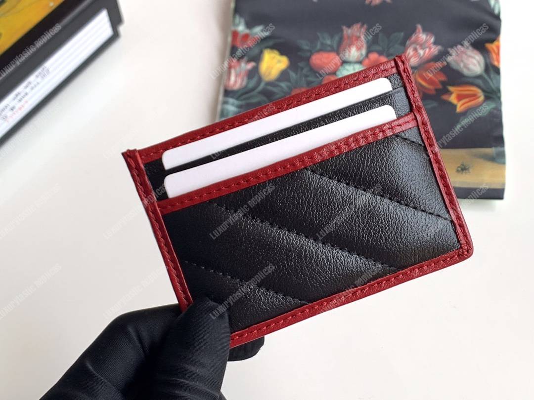 G*u*i gg marmont card case twisted black