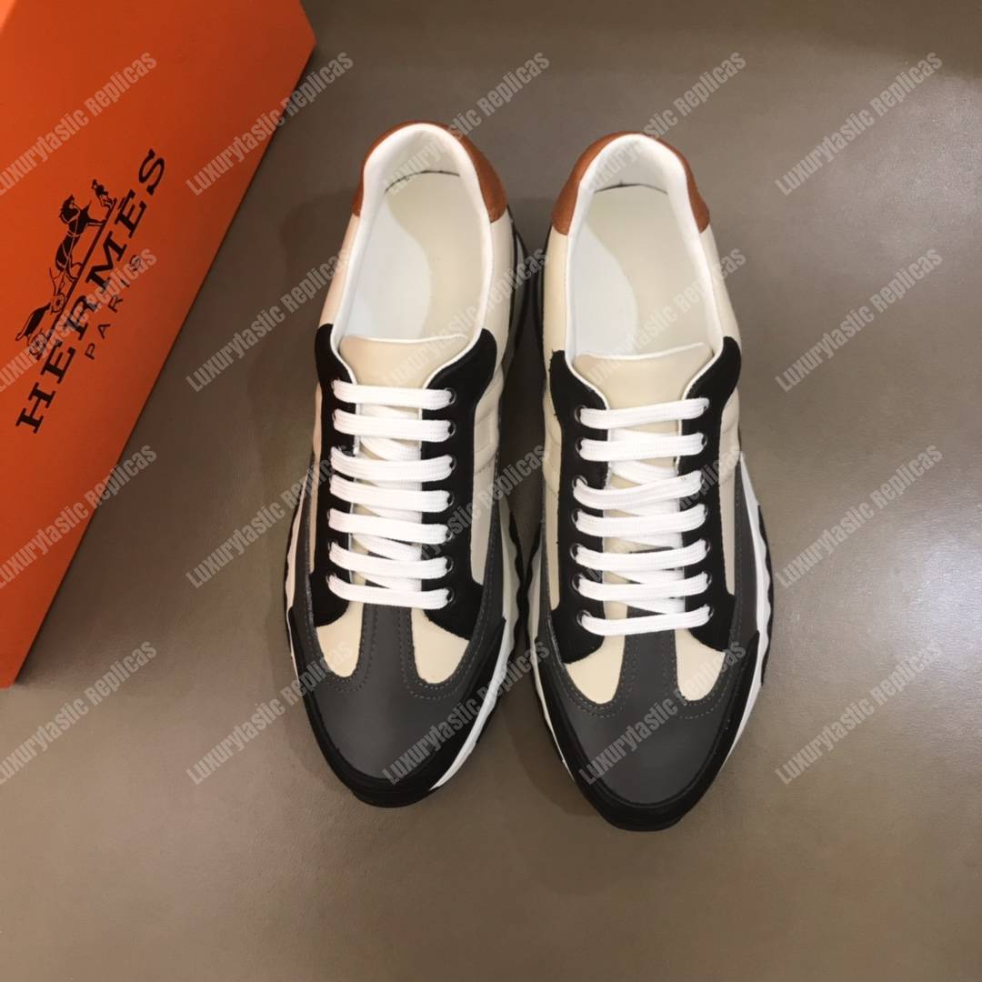 H**mes trail sneaker multicolore craie