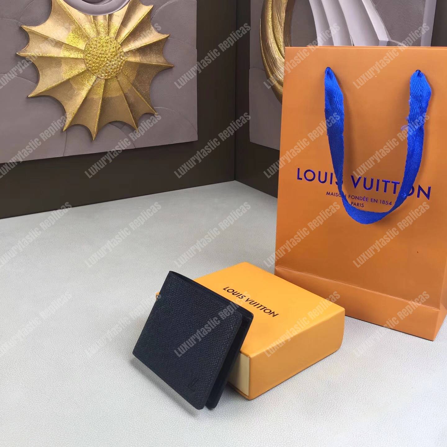 LV Slender ID Wallet Taiga Leather Noir