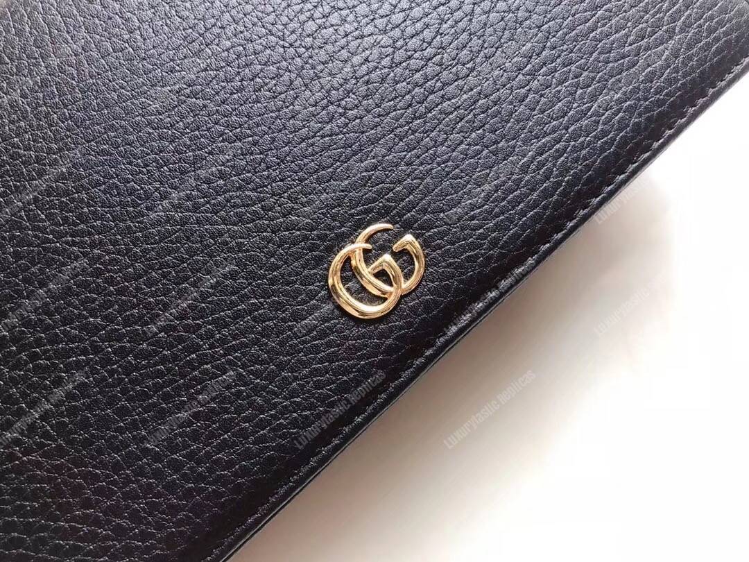 G*u*i gg marmont leather mini chain flap bag black