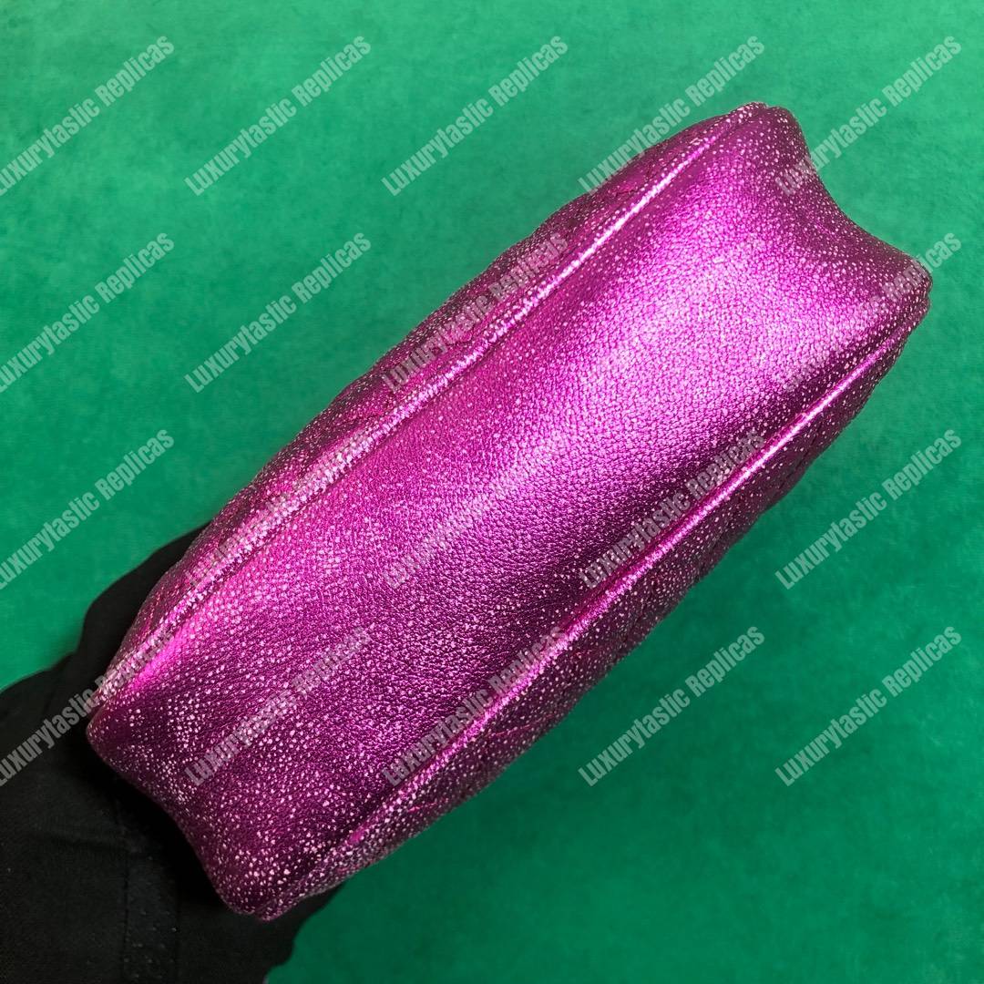 G*u*i laminated leather mini bag purple