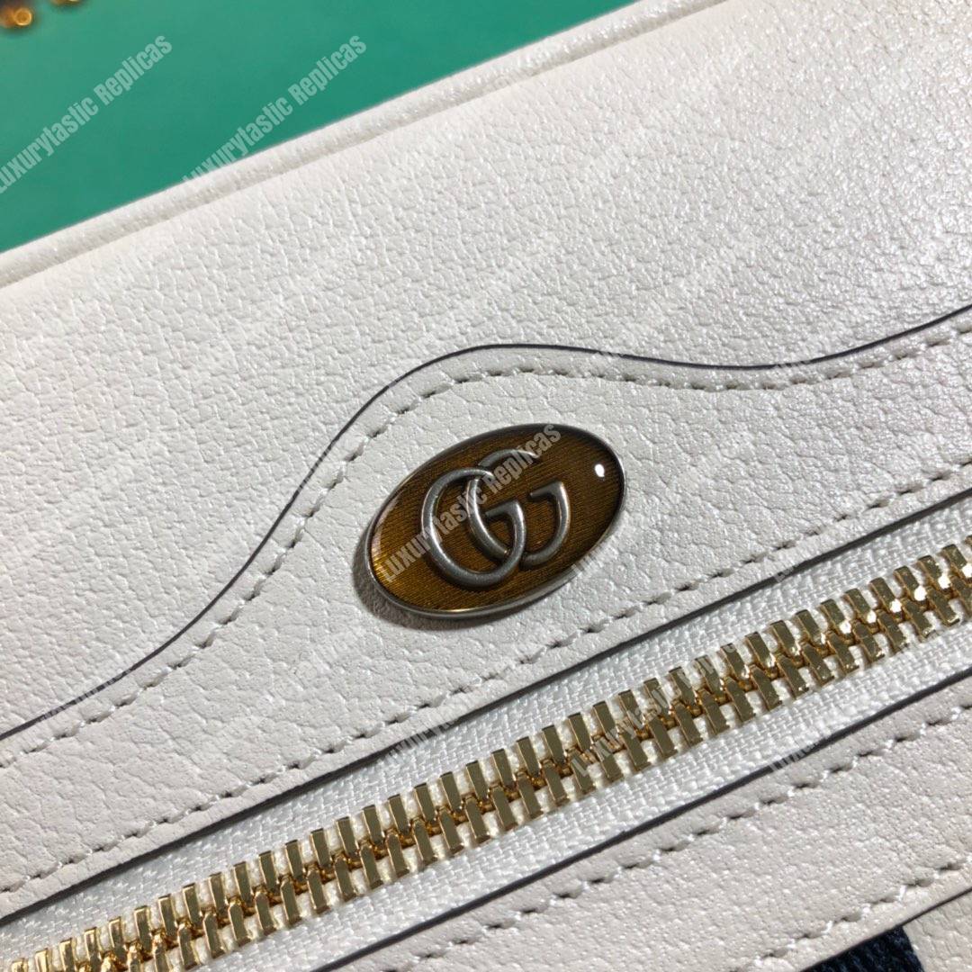 G*u*i ophidia white leather small belt bag
