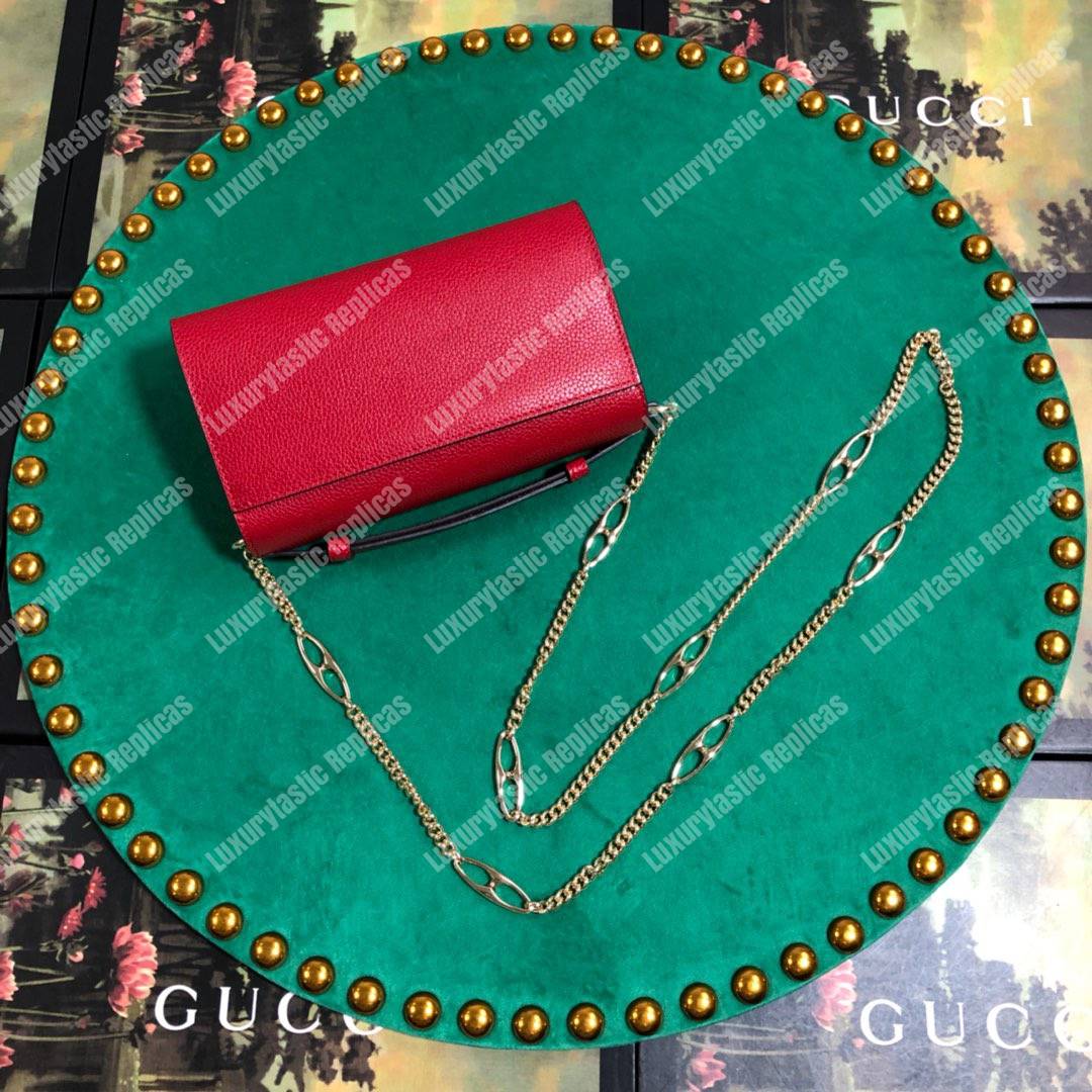 G*u*i zumi hibiscus red smooth leather mini bag
