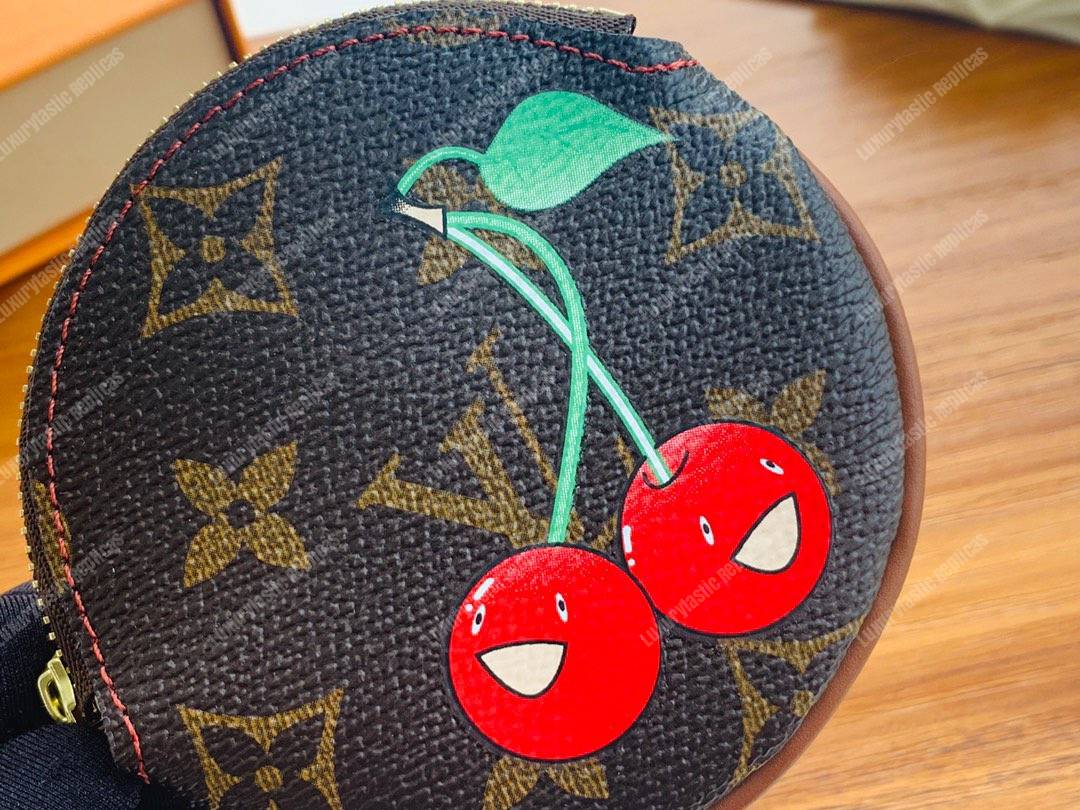 LV Round Coin Purse Monogram Cherry