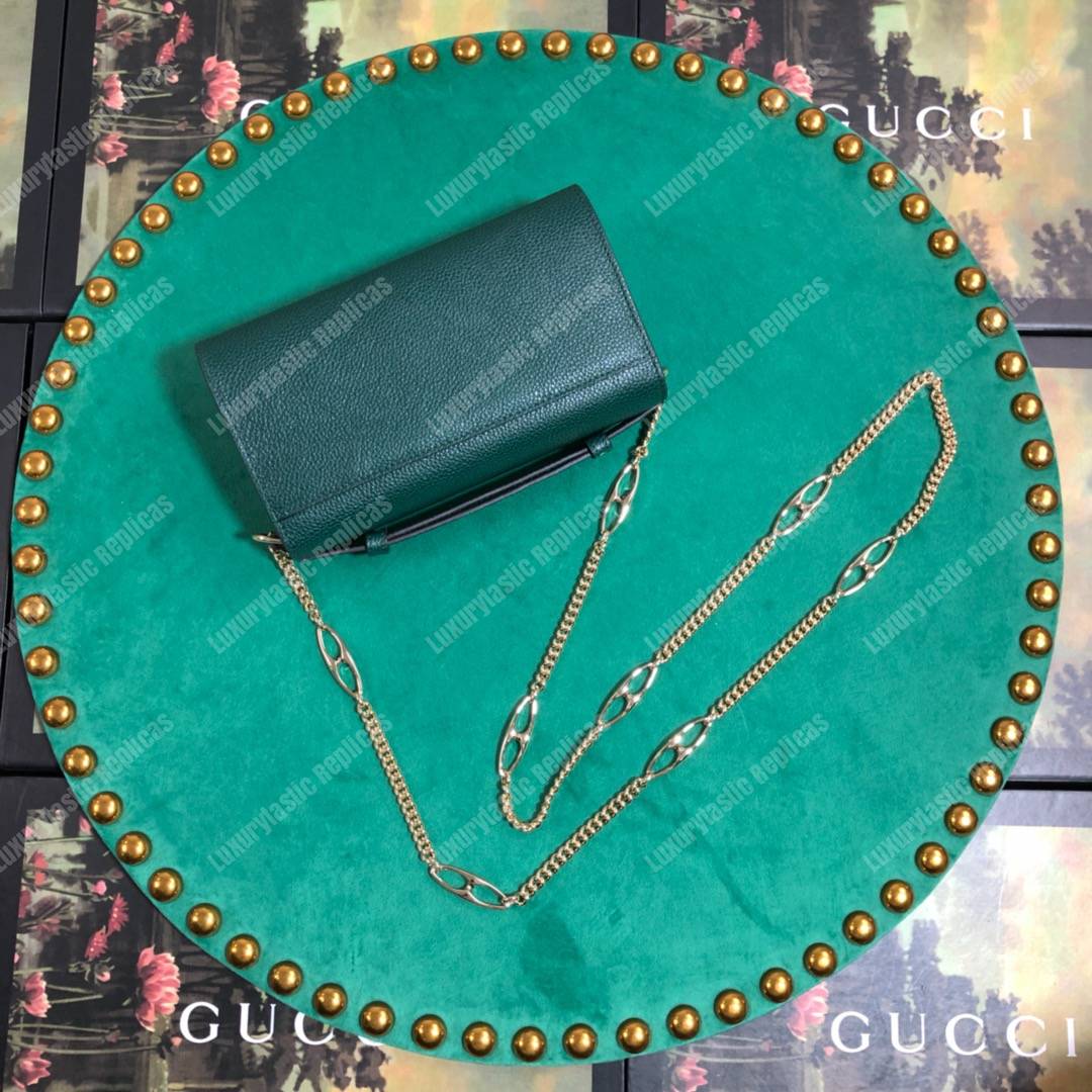 G*u*i zumi dark green smooth leather mini bag