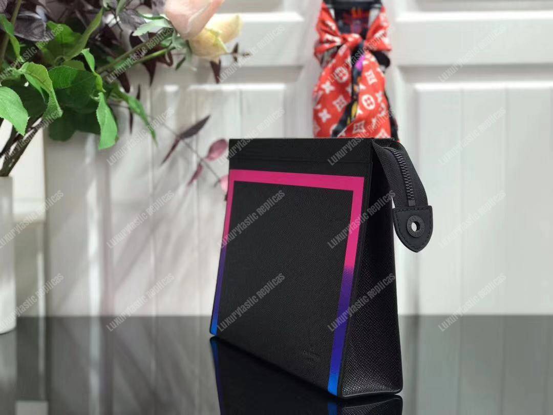 LV Abloh Pochette Voyage MM Taiga Leather