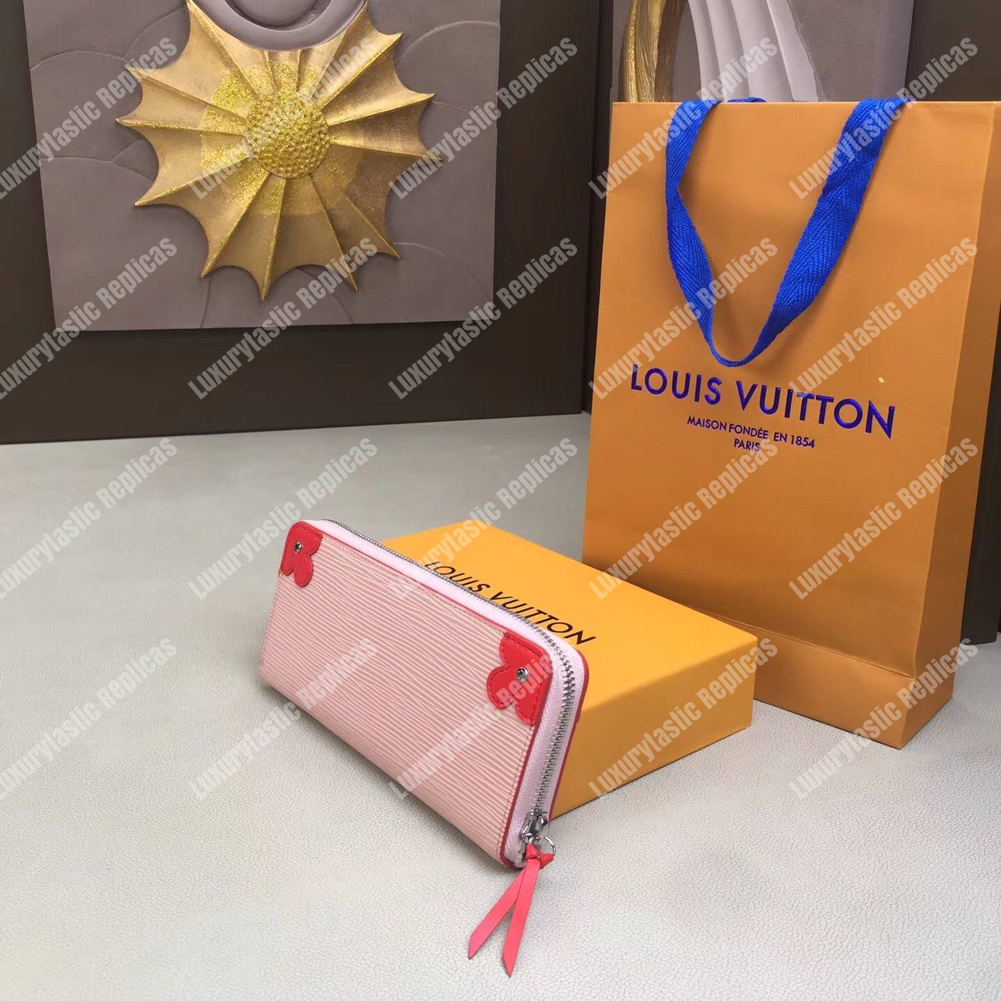 LV Clemence Wallet Rose Ballerine Coquelicot