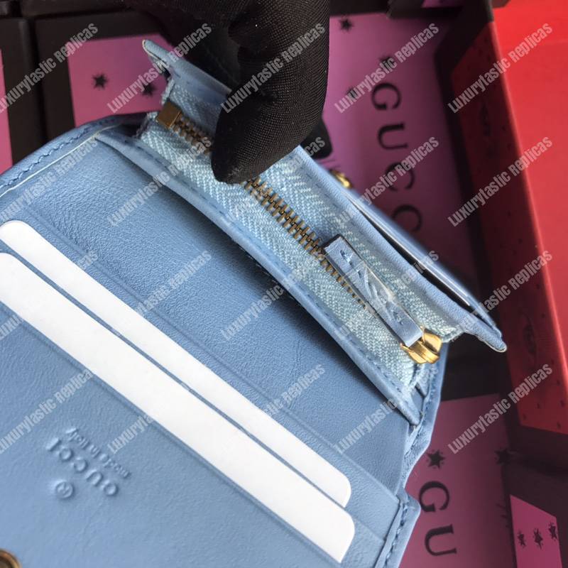 G*u*i gg marmont card case wallet aquamarine