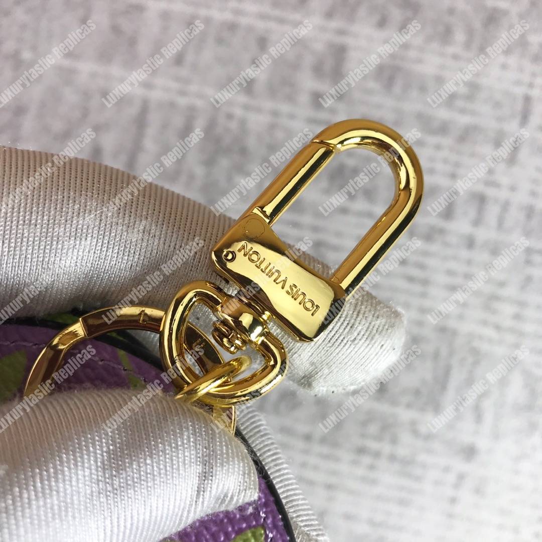 LV Monogram Giant Bag Charm And Key Holder Green Purple