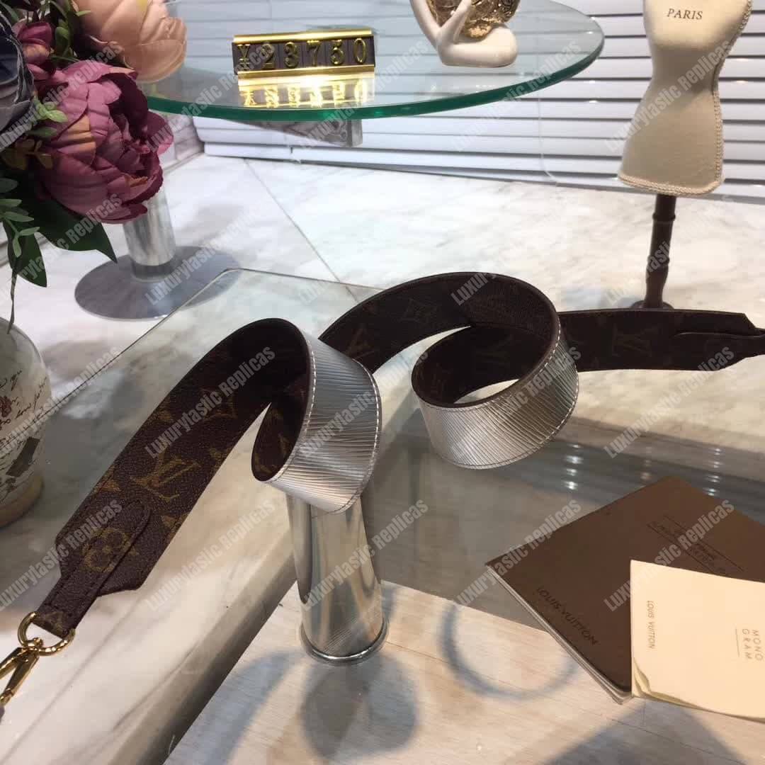 LV Monogram Shoulder Strap Silver