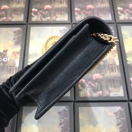 G*u*i leather chain card case wallet gold/black