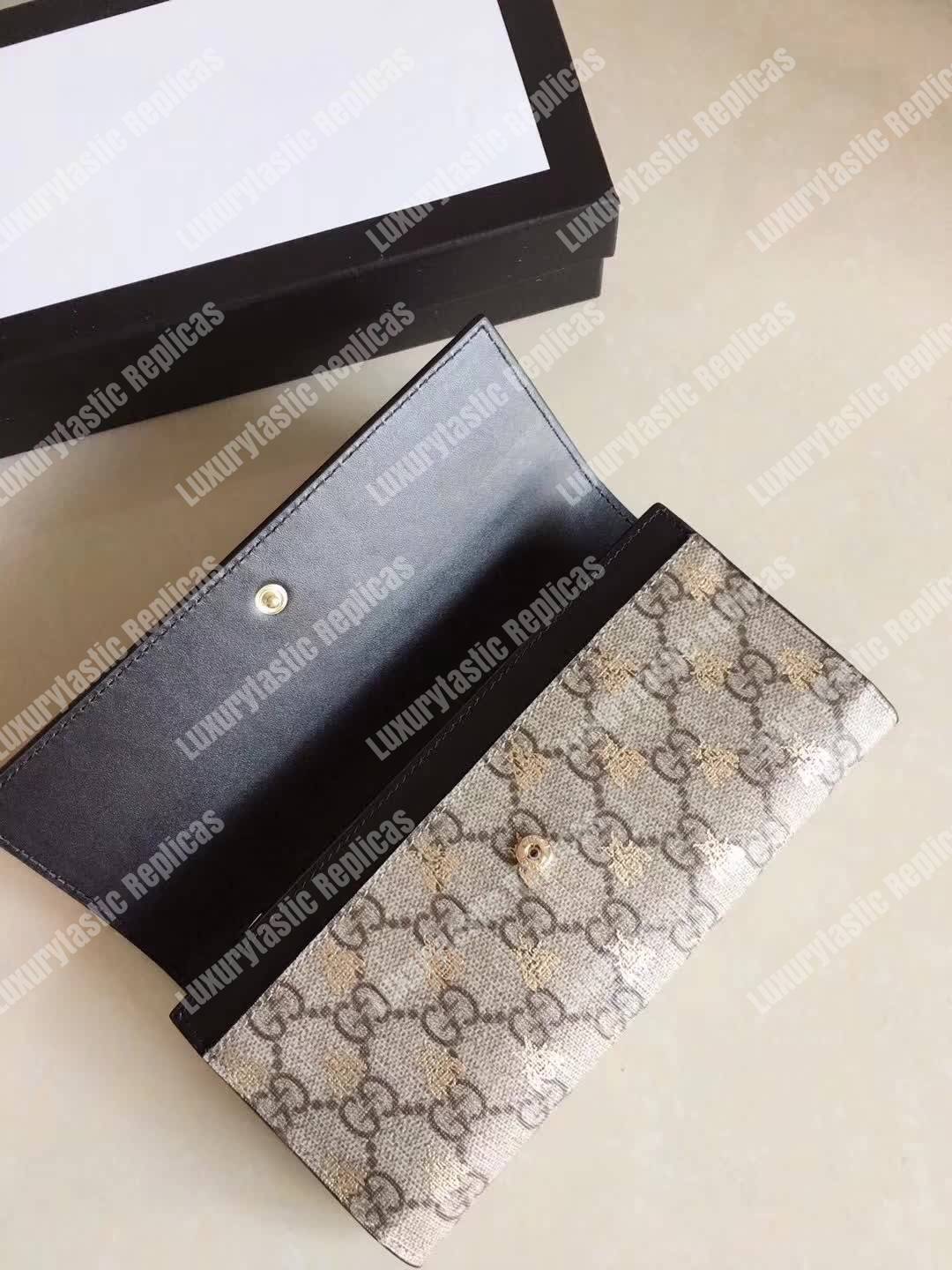 G*u*i gg sup*e bees wallet beige/ebony