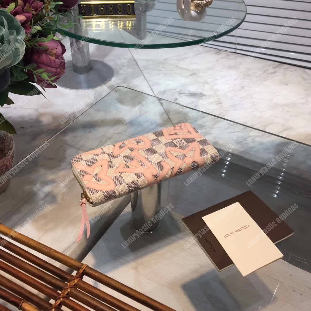 LV Clemence Wallet Damier Azur Canvas