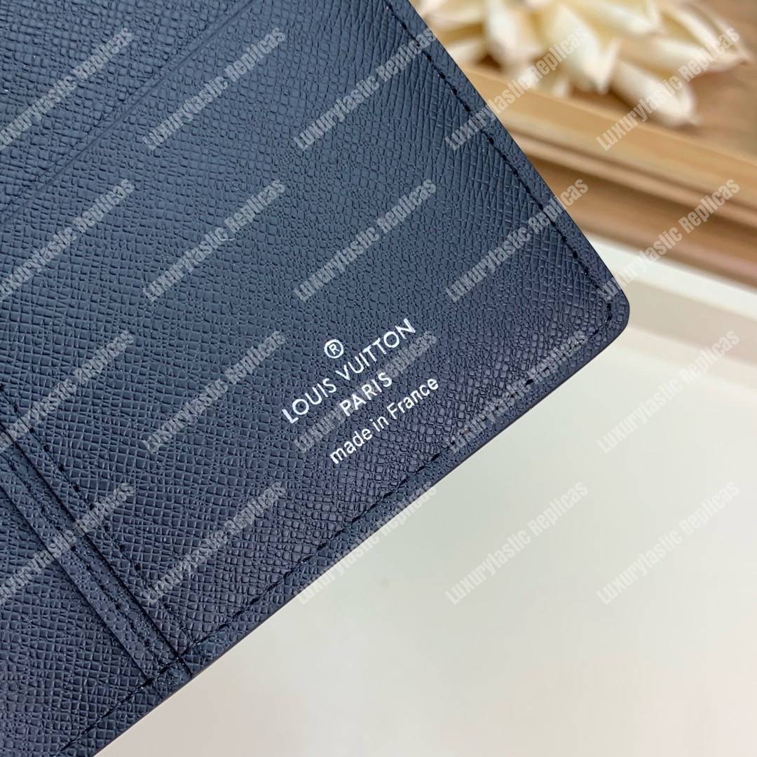 LV Brazza Wallet Epi Leather Yellow Initial Noir