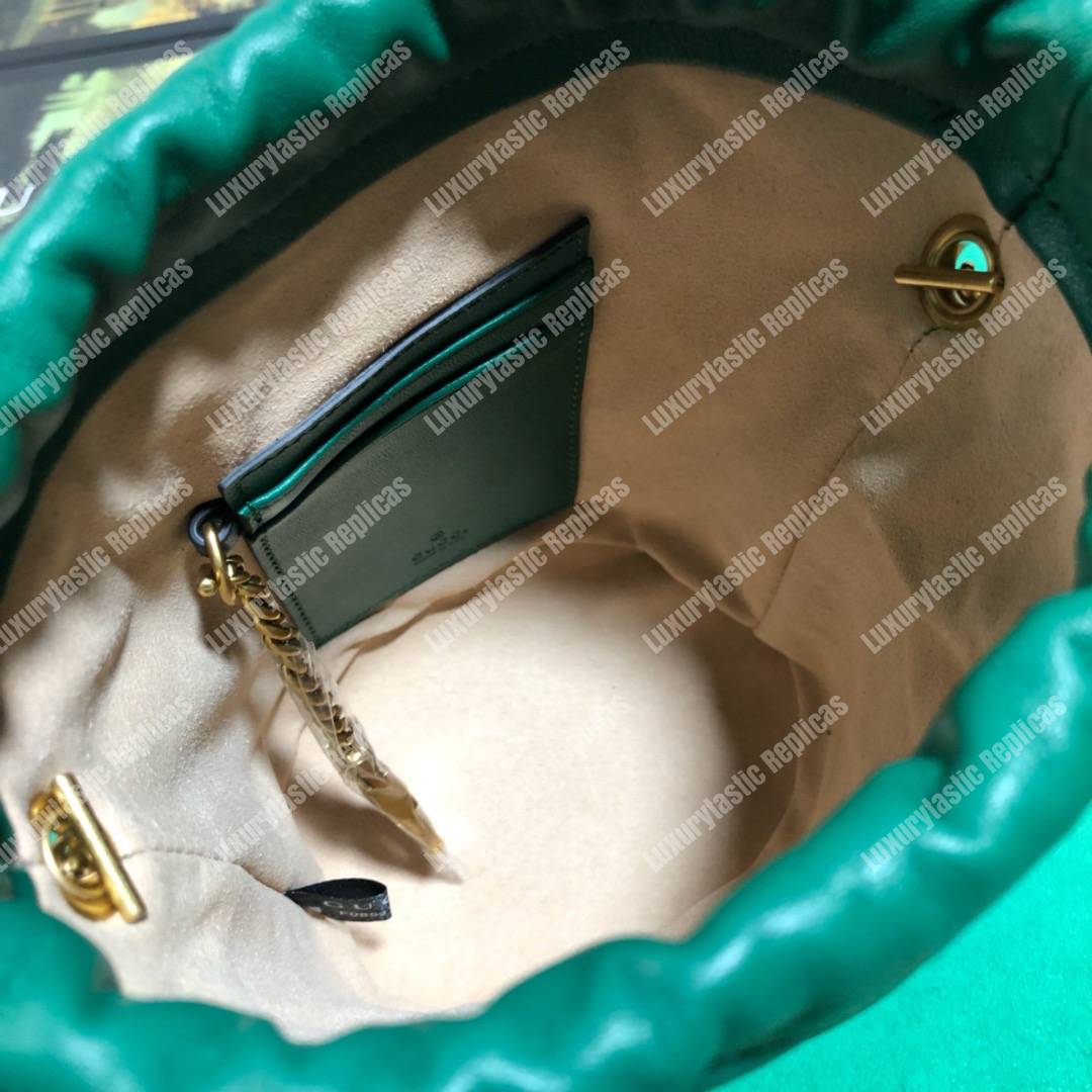 G*u*i gg marmont mini bucket bag green
