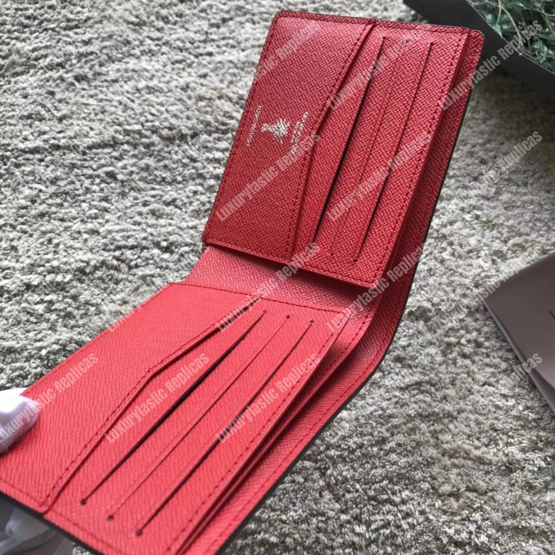 LV Slender Wallet Epi Leather Hexagon Red