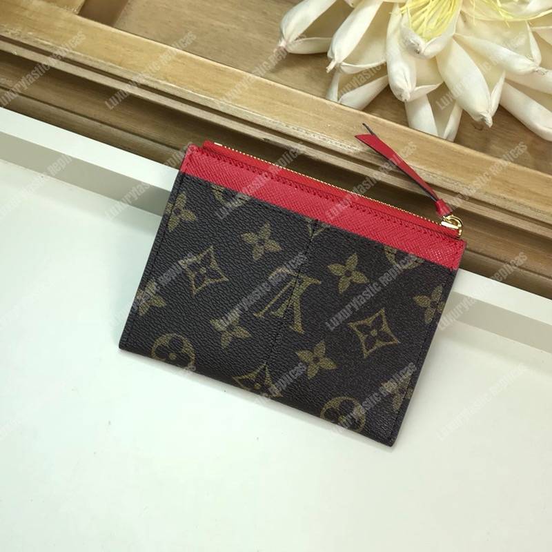 LV Zipped Card Holder Monogram Red