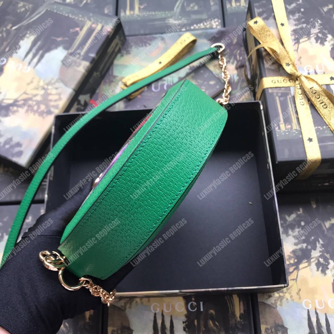 G*u*i ophidia gg flora mini round shoulder bag green