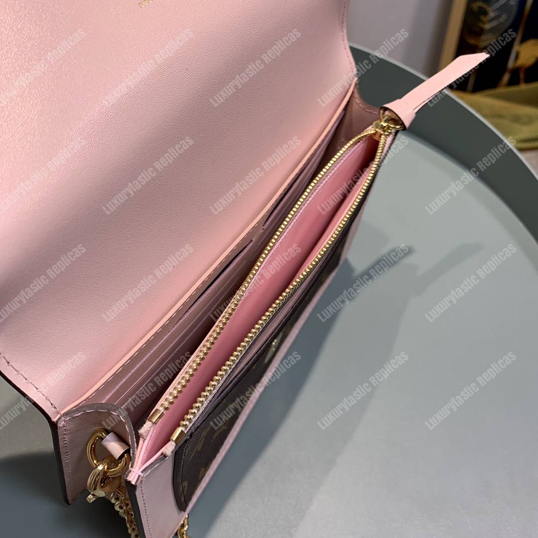 LV Flore Chain Wallet Rose Ballerine