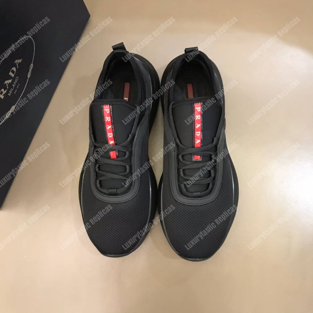 Pra*a mesh and neoprene sneakers full black