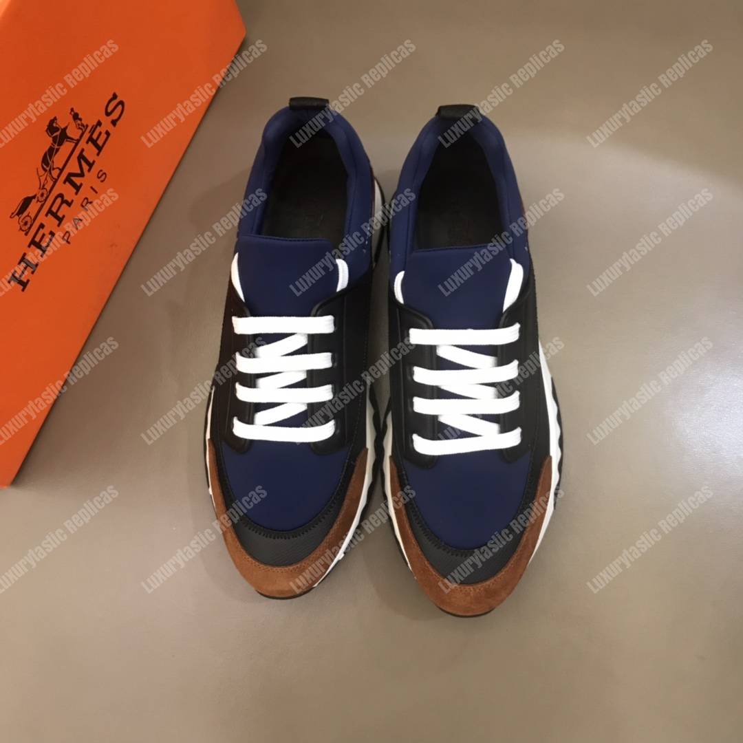 H**mes stadium sneaker black/blue