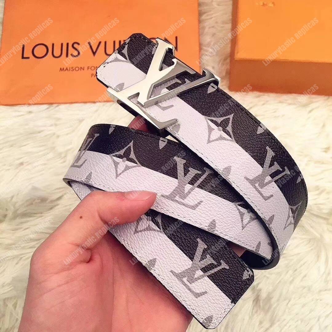 LV Belt Initiales Monogram Eclipse Split Outdoor 40mm Black/White