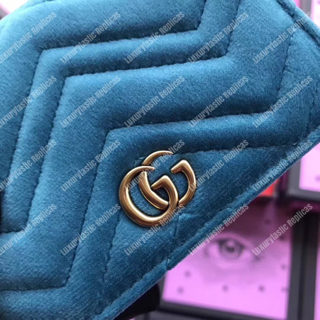 G*u*i gg marmont card case velvet aquamarine