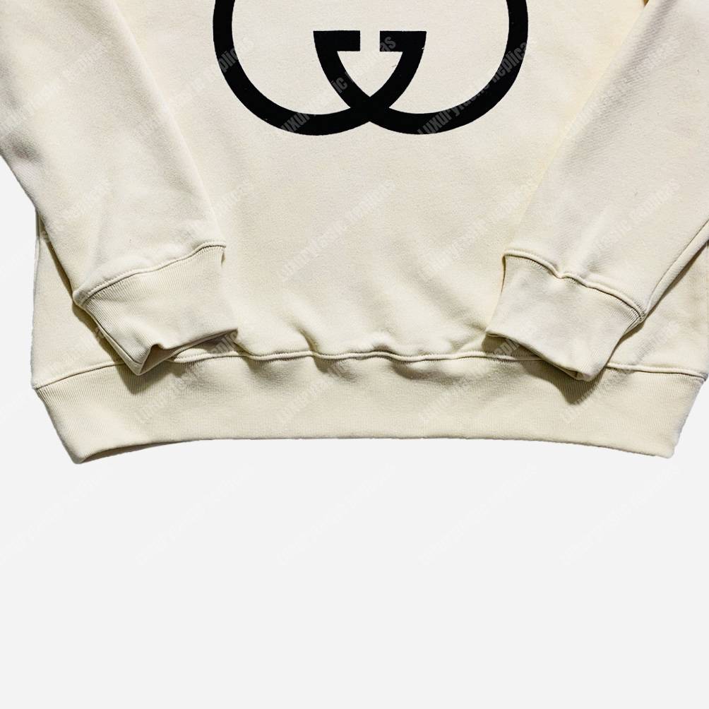 G*u*i hooded sweatshirt with interlocking g off white