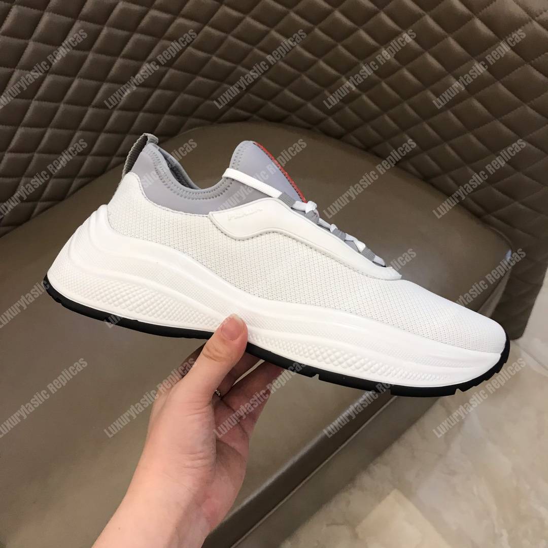 Pra*a mesh and neoprene sneakers grey
