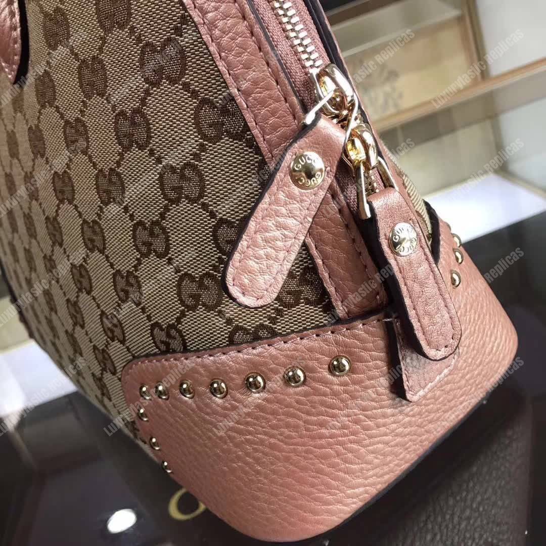 G*u*i gg canvas top handle bag light pink