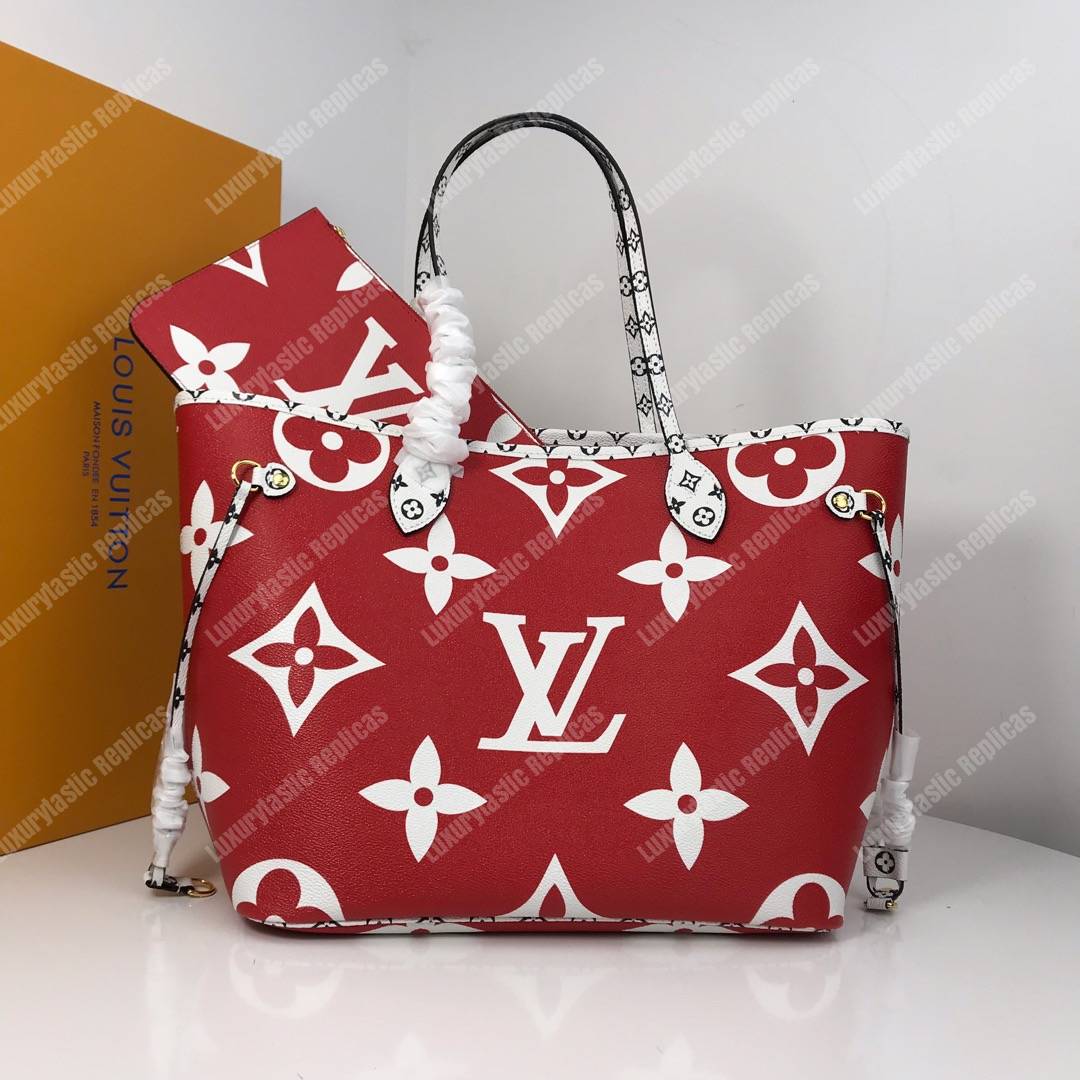 LV Neverfull MM Monogram Rouge
