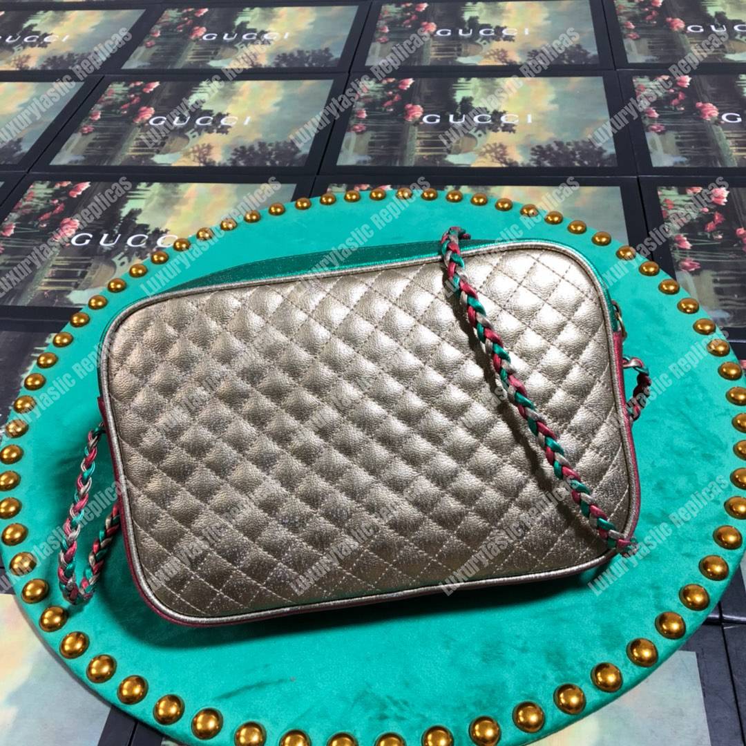 G*u*i laminated leather small shoulder bag red/green
