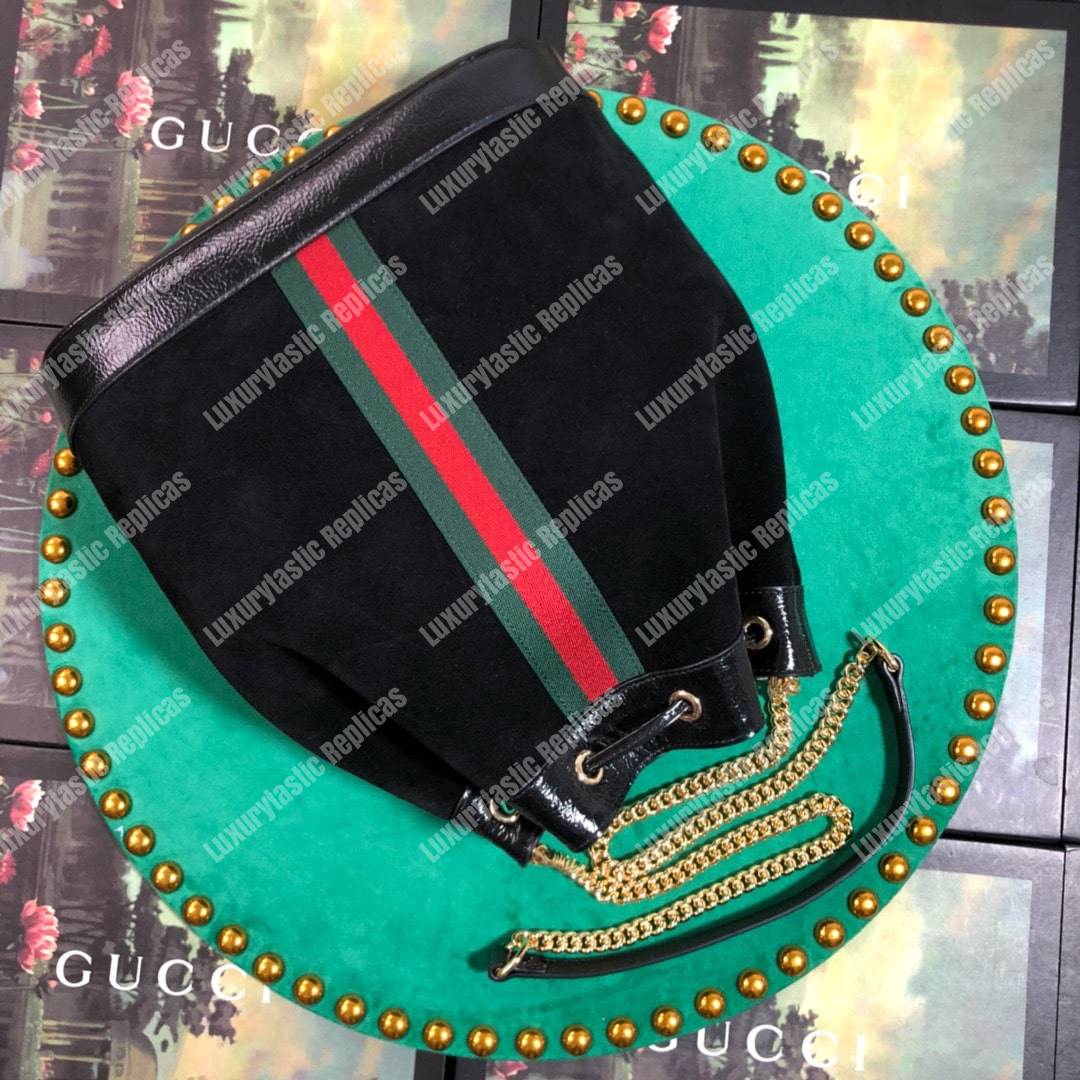 G*u*i rajah medium bucket bag black