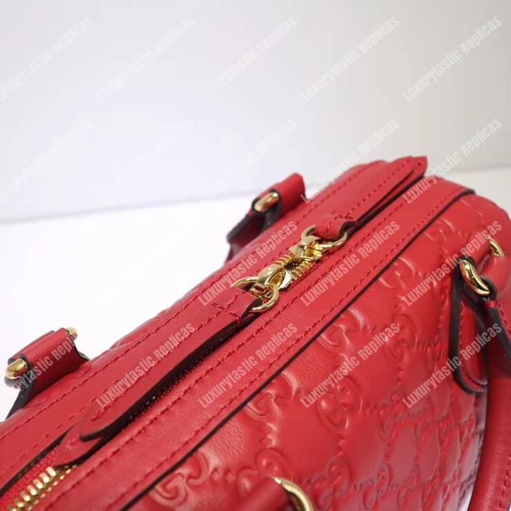 G*u*i signature small top handle bag red