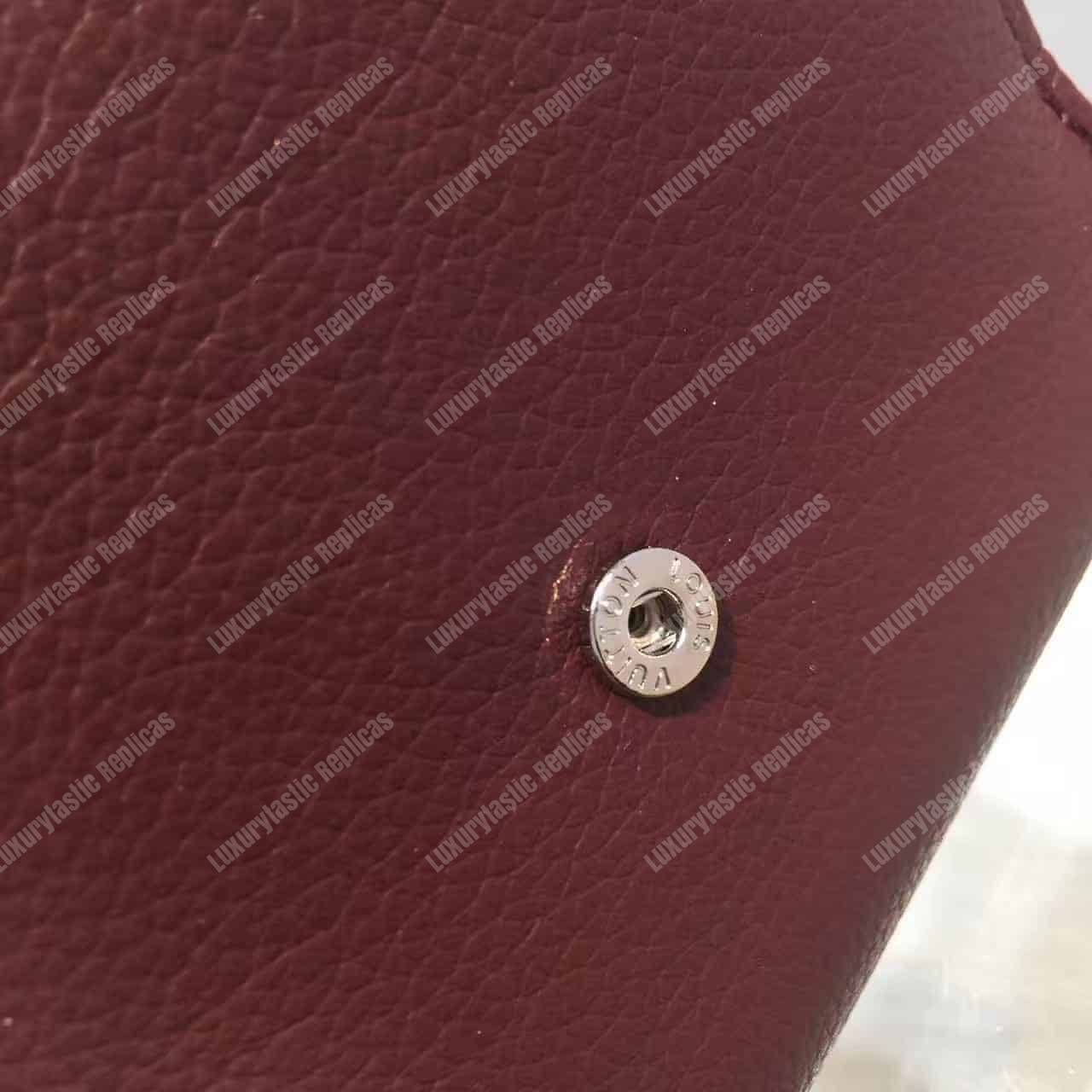 LV LockMe II Compact Wallet Taurillon Leather Prune