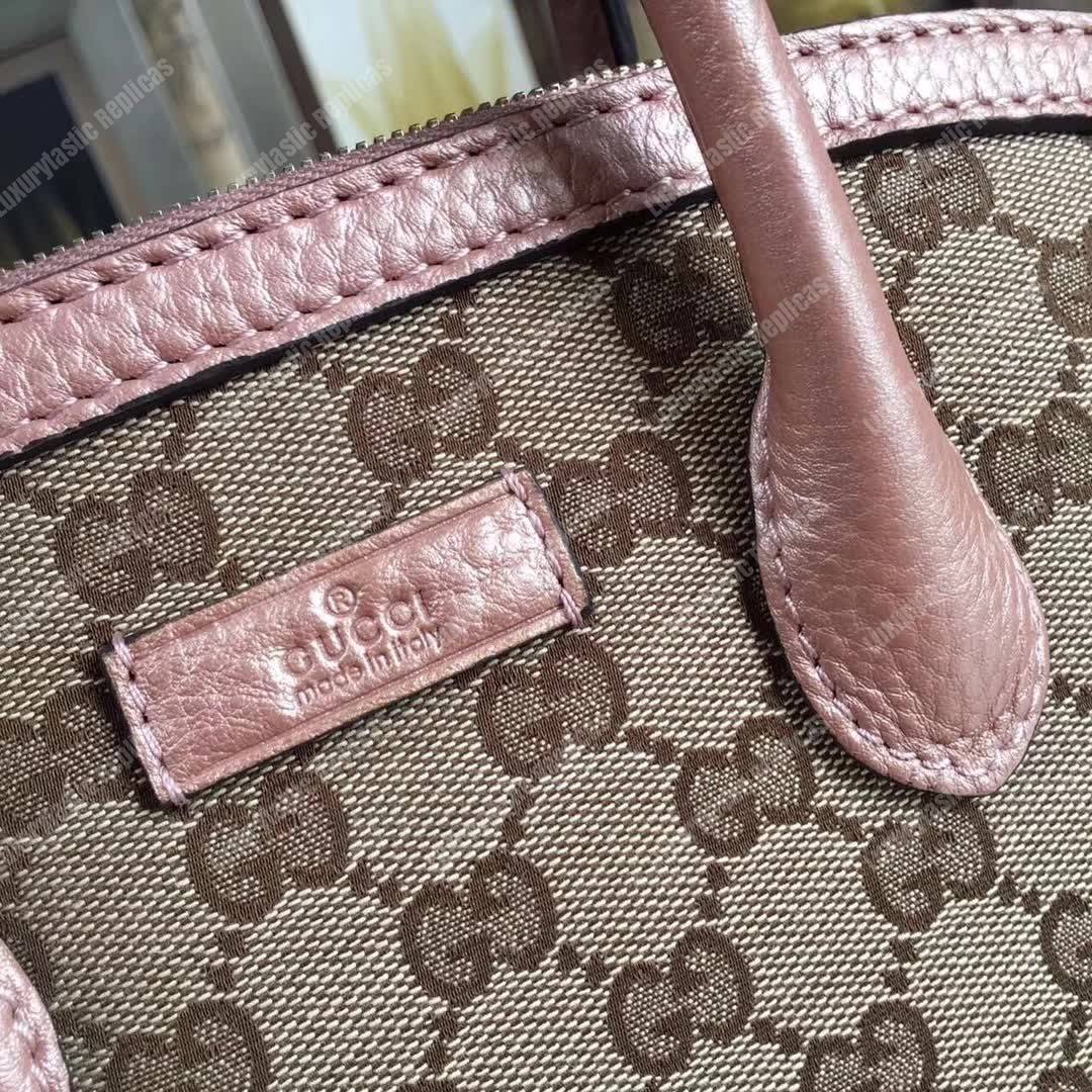 G*u*i gg canvas top handle bag light pink