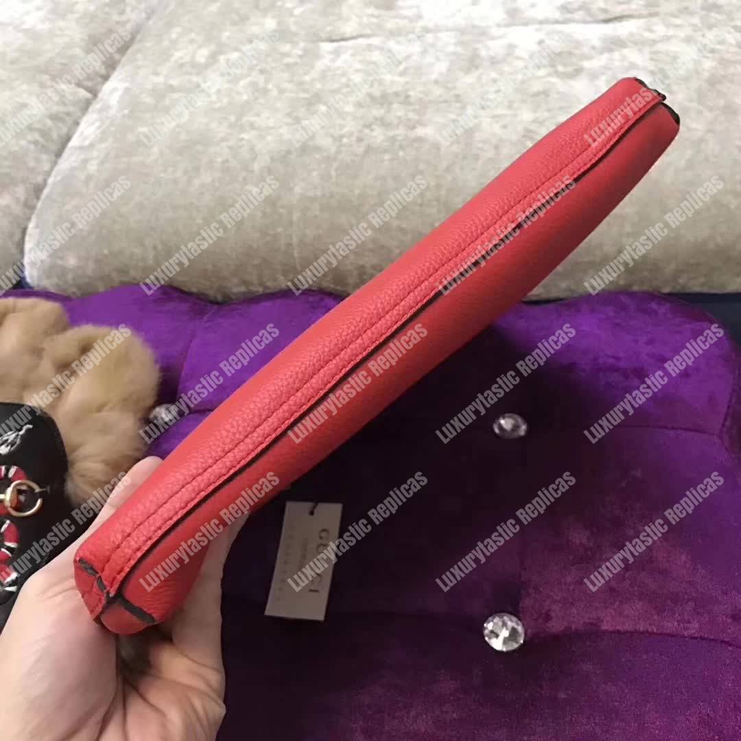 G*u*i print leather medium portfolio red