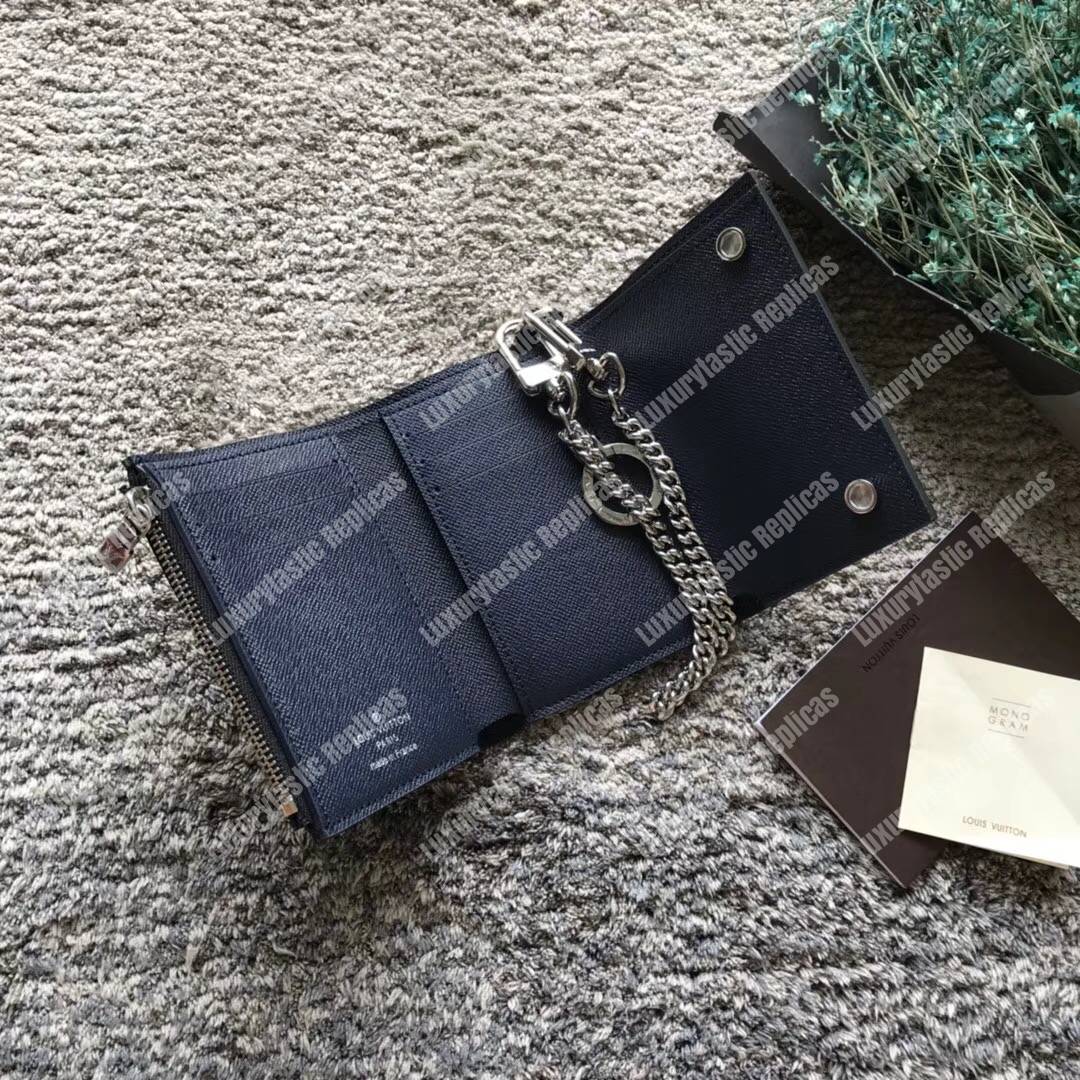 LV Rivets Chain Wallet Epi Leather