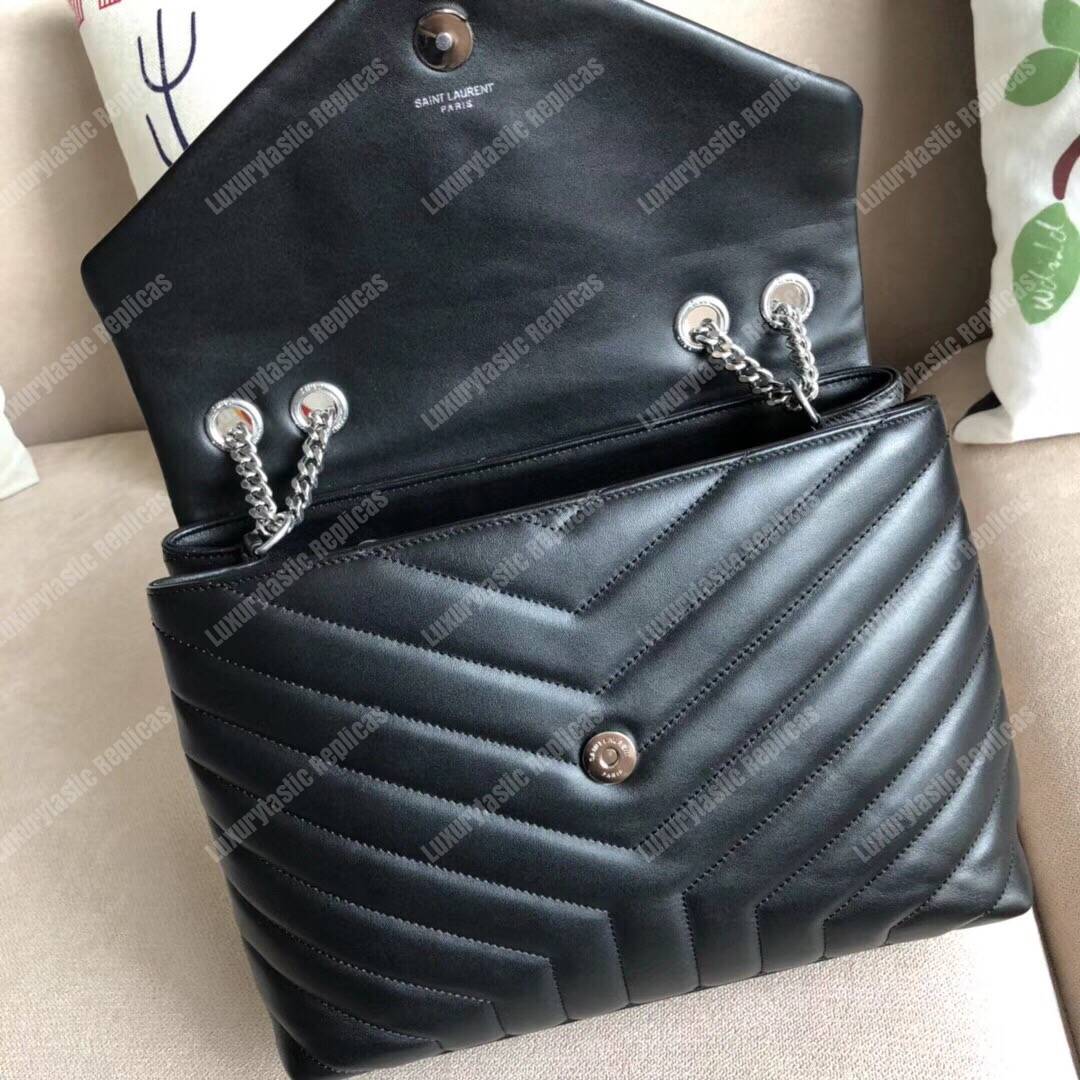 Saint Laurent LouLou Medium in Metelasse “Y” Leather Black