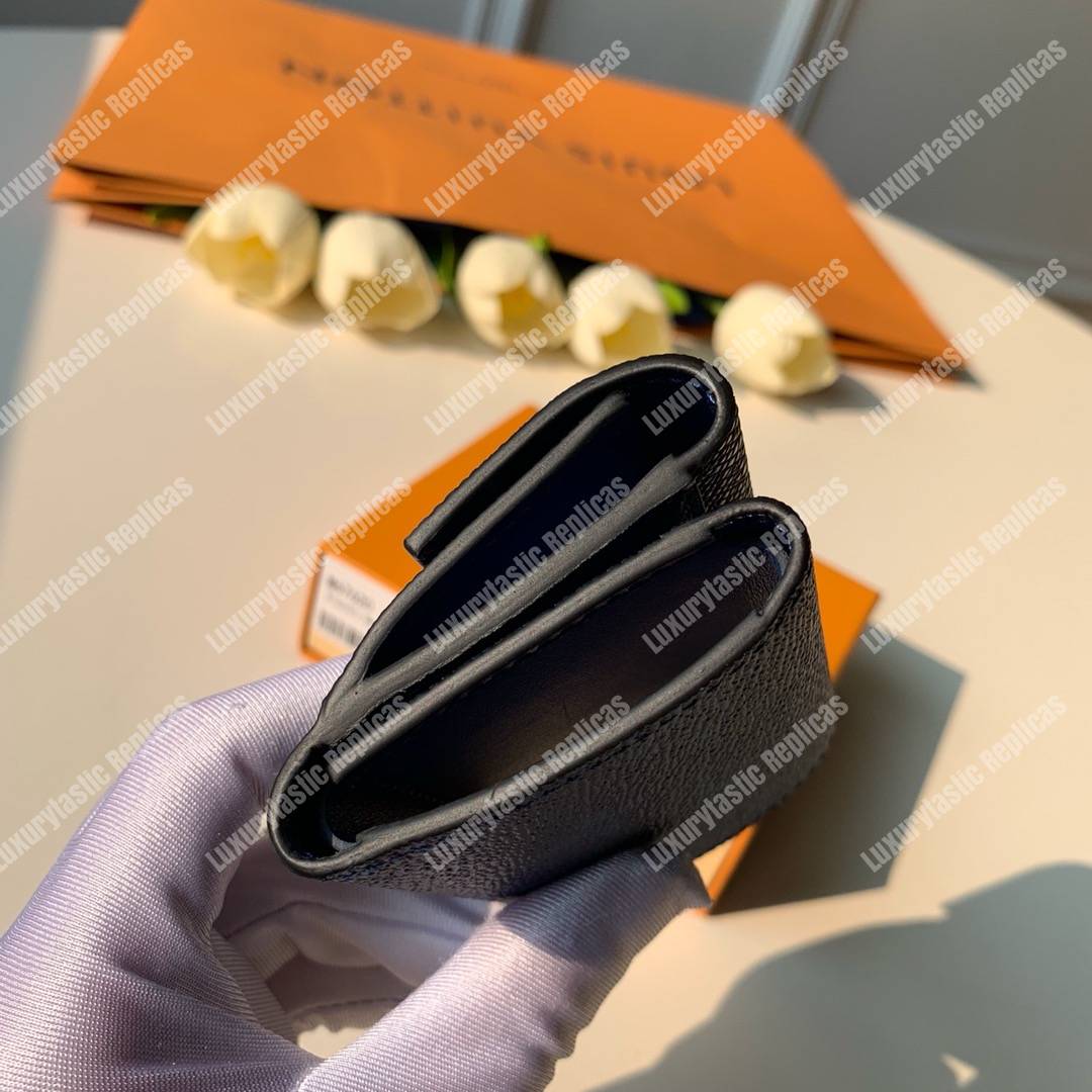 LV Discovery Compact Wallet K45 Taiga Monogram Cobalt