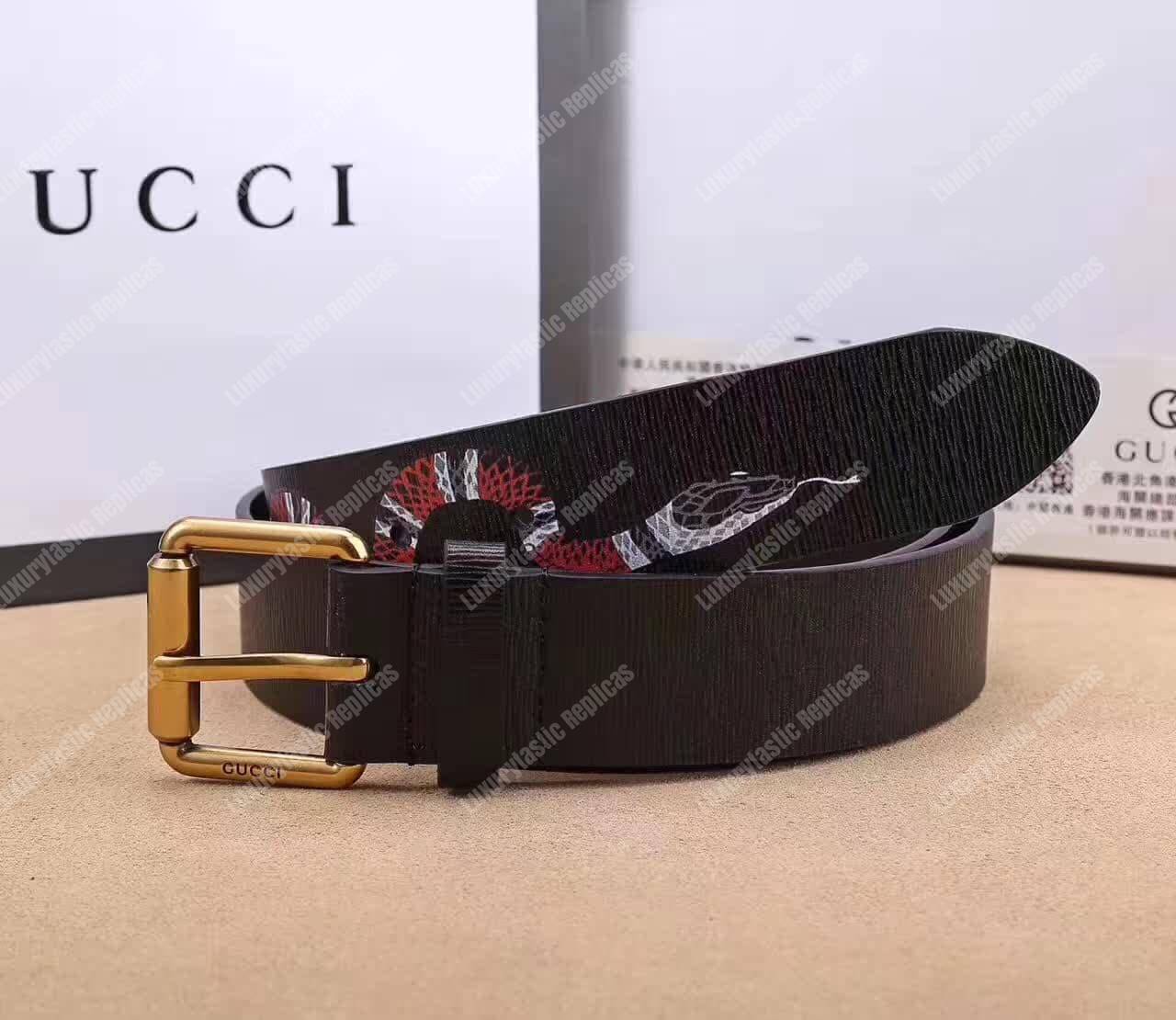 G*u*i leather belt with kingsnake