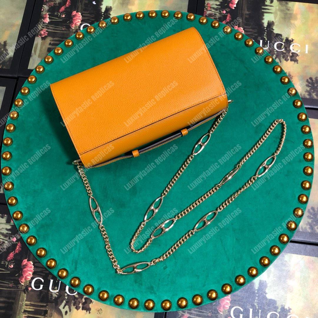 G*u*i zumi yellow smooth leather small shoulder bag