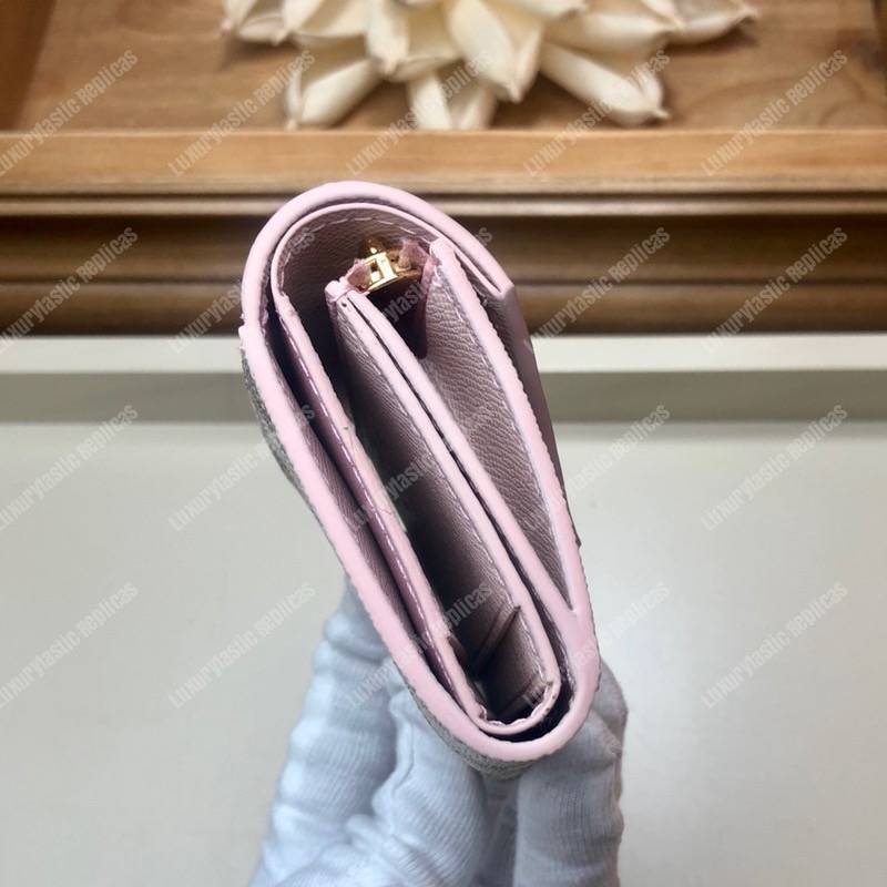 LV Zoé Wallet Damier Azur Eau de Rose Pink